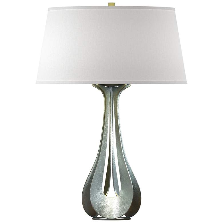 Image 1 Lino 25.3" High Vintage Platinum Table Lamp With Flax Shade