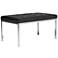 Lintel Black Bonded Leather Tufted Bench