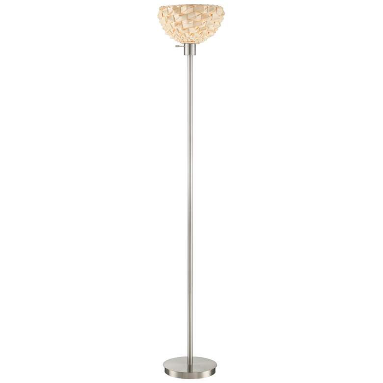 Image 1 Linterna Bamboo Shade Torchiere Floor Lamp by Lite Source 