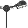 Linthal Dark Bronze Adjustable Plug-In Swing Arm Wall Lamp