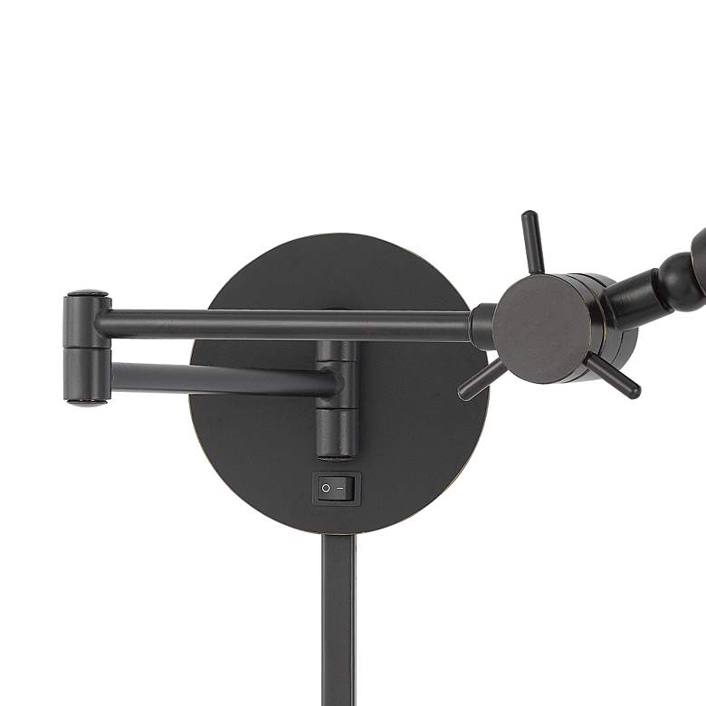 Image 3 Linthal Dark Bronze Adjustable Plug-In Swing Arm Wall Lamp more views