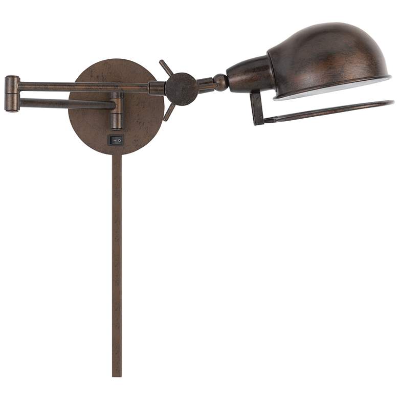 Image 2 Linthal Rust Adjustable Plug-In Swing Arm Wall Lamp