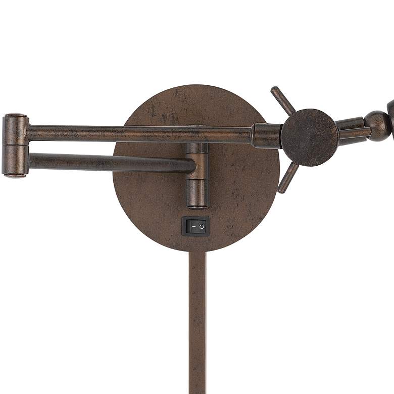 Image 3 Linthal Rust Adjustable Plug-In Swing Arm Wall Lamp more views