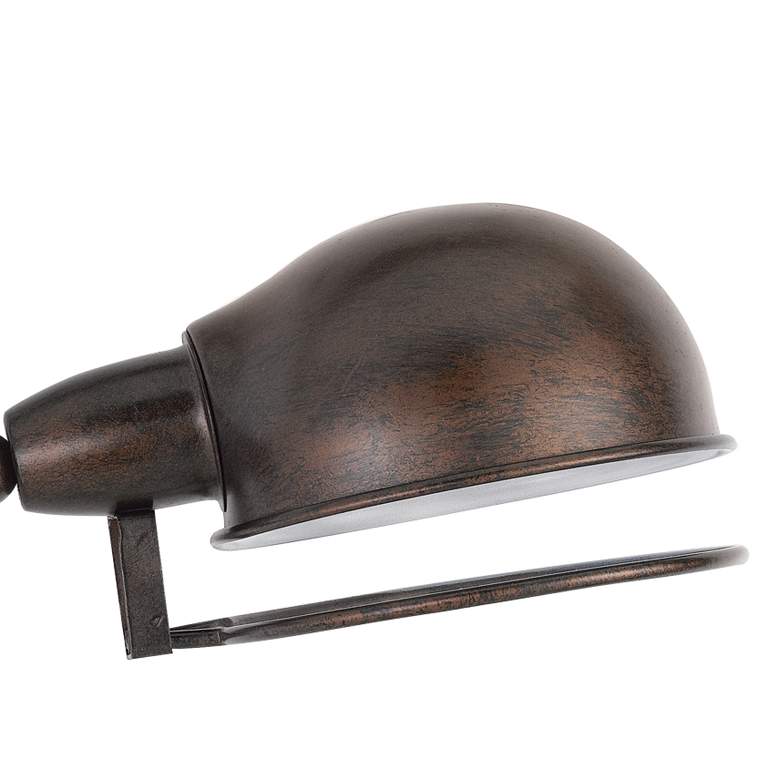 Image 4 Linthal Rust Adjustable Plug-In Swing Arm Wall Lamp more views