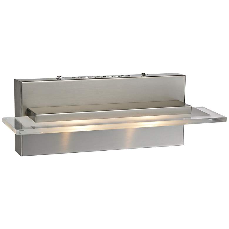 Image 1 Linton Collection 13 inch Wide Satin Nickel LED Bathroom Light