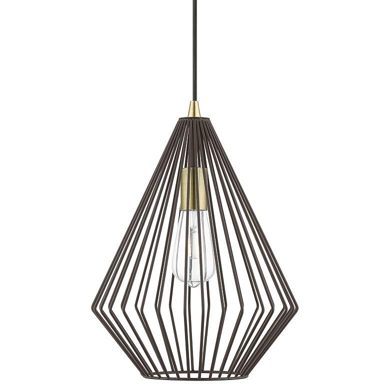 Image 1 Linz 1 Light Bronze with Antique Brass Accents Pendant