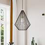 Linz 1 Light Bronze with Antique Brass Accents Pendant
