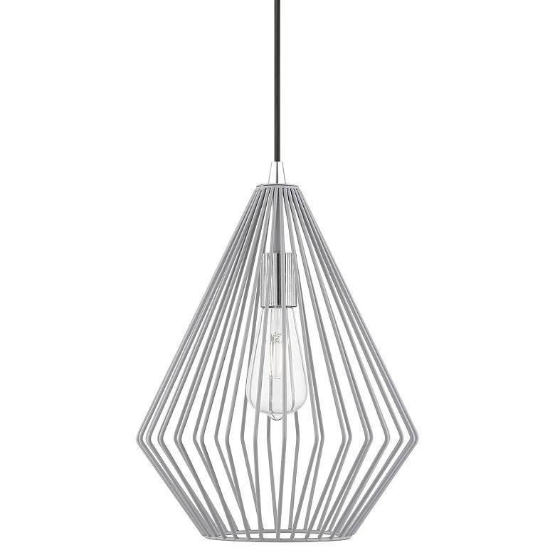 Image 1 Linz 1 Light Nordic Gray with Polished Chrome Accents Pendant