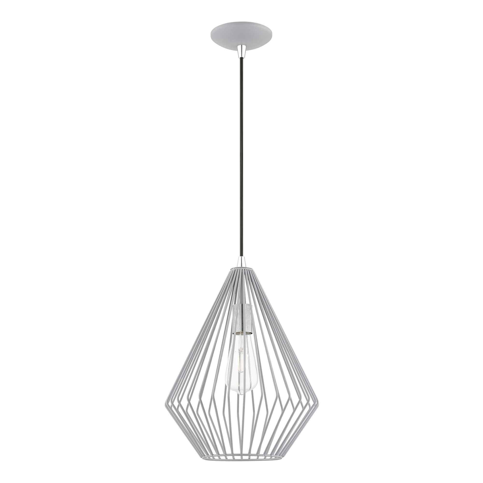 Image 3 Linz 1 Light Nordic Gray with Polished Chrome Accents Pendant more views