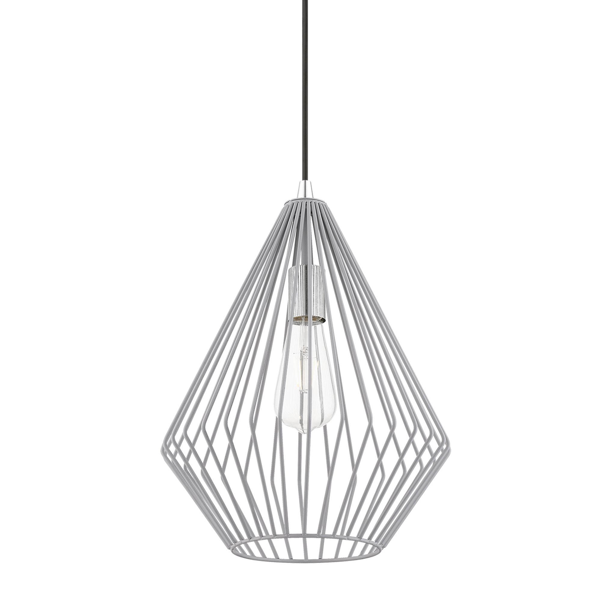 Image 4 Linz 1 Light Nordic Gray with Polished Chrome Accents Pendant more views