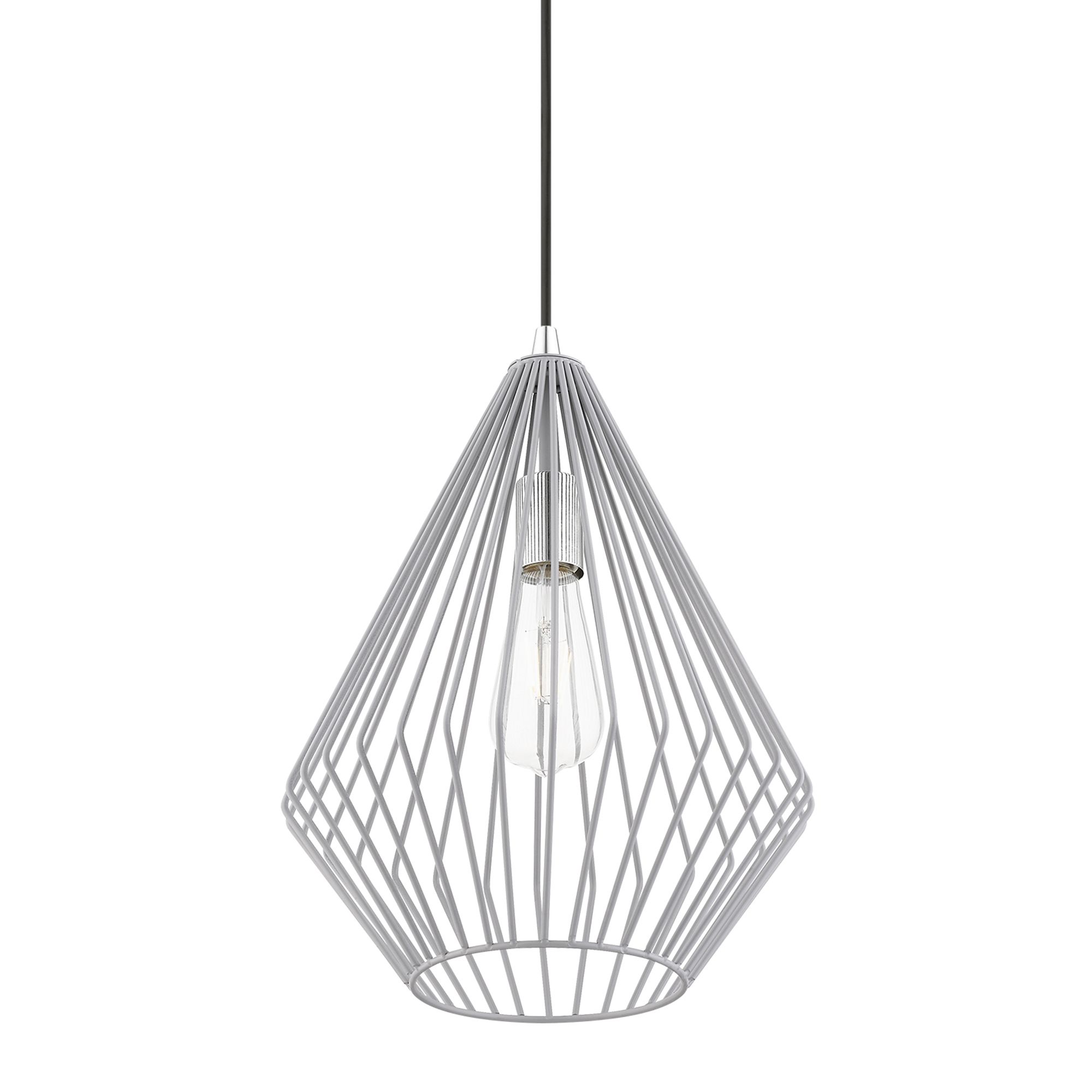 Image 5 Linz 1 Light Nordic Gray with Polished Chrome Accents Pendant more views