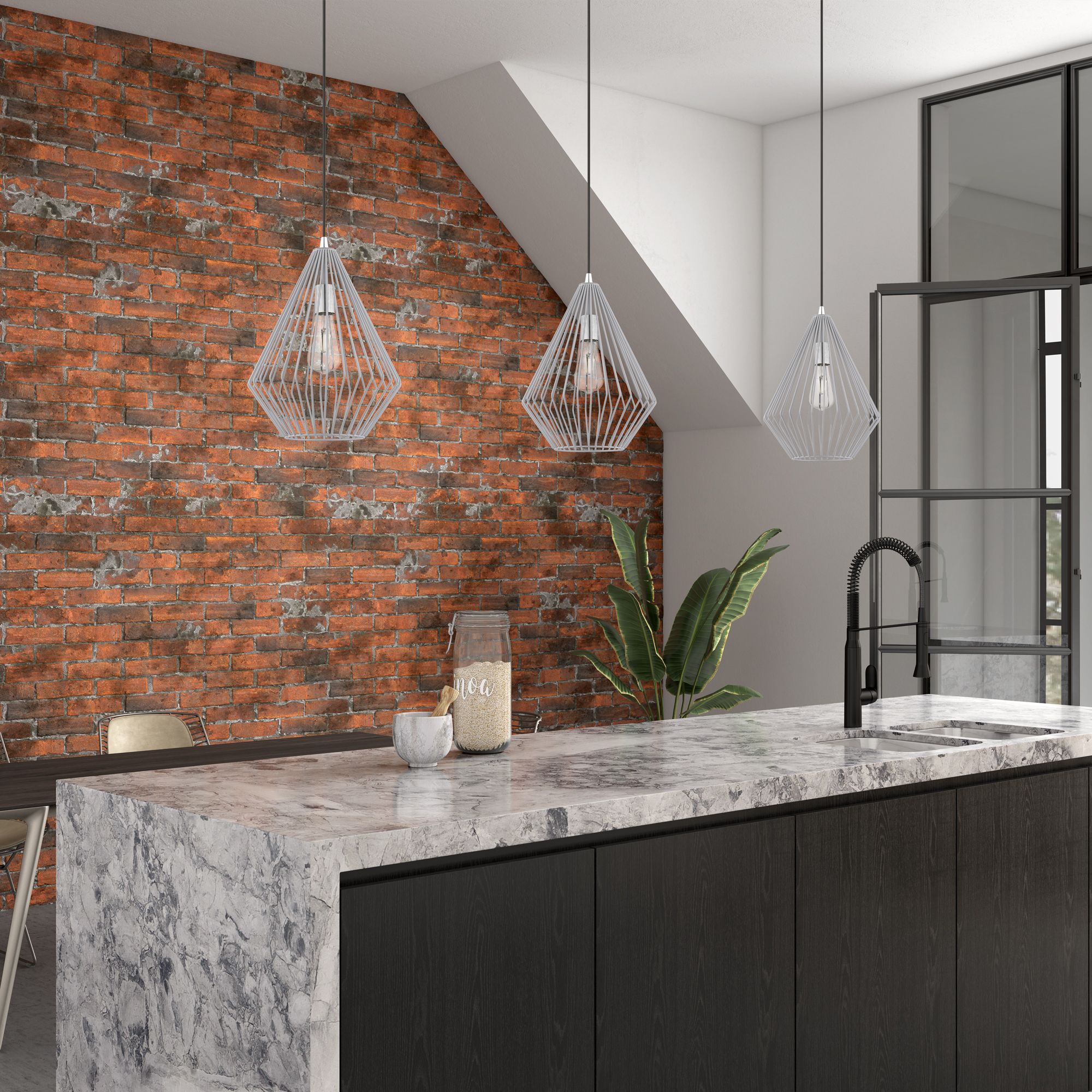 Image 7 Linz 1 Light Nordic Gray with Polished Chrome Accents Pendant more views