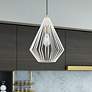 Thumbnail1 of Linz 1 Light Textured White with Antique Brass Accents Pendant