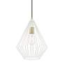 Thumbnail4 of Linz 1 Light Textured White with Antique Brass Accents Pendant more views