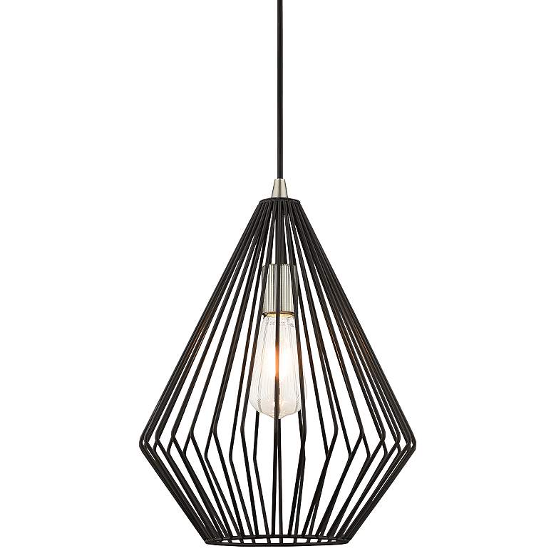 Image 3 Linz 11 1/2" Wide Black Geometric Mini Pendant