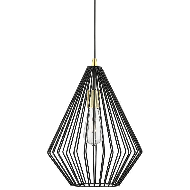 Image 3 Linz 11 1/2" Wide Shiny Black Mini Pendant