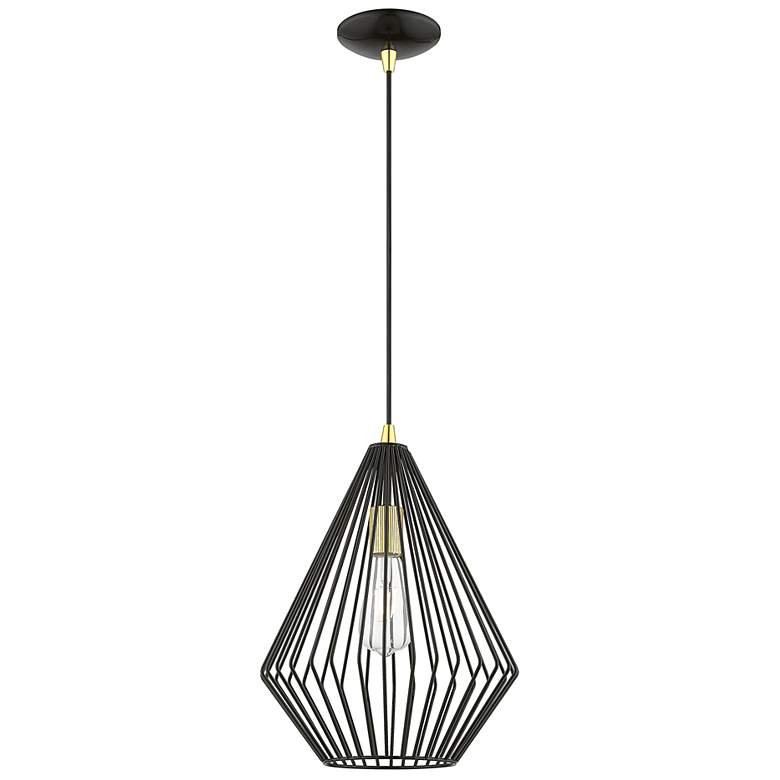 Image 6 Linz 11 1/2" Wide Shiny Black Mini Pendant more views