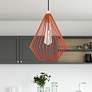 2_Linz 11 1/2" Wide Shiny Red Steel Mini Pendant
