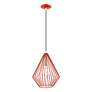 4_Linz 11 1/2" Wide Shiny Red Steel Mini Pendant more views