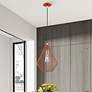 Linz 11 1/2" Wide Shiny Red Steel Mini Pendant in scene