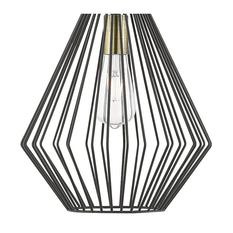 Image 4 Linz 11 1/2" Wide Textured Black Geometric Mini Pendant more views