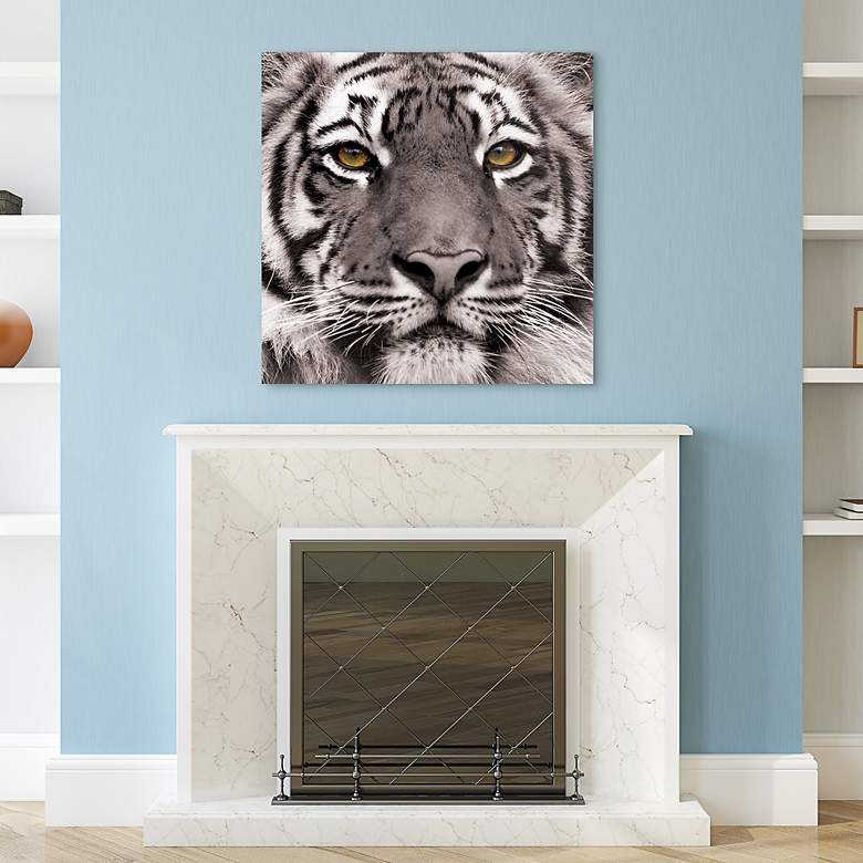 Image 5 Lion and Tiger 76" Wide Floating 2-Piece Glass Wall Art Set more views