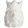 4_Lion Bust with Crown 9" High Matte White Figurines Set of 2 more views
