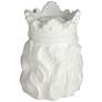 6_Lion Bust with Crown 9" High Matte White Figurines Set of 2 more views