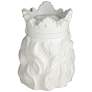 Lion Bust with Crown 9" High Matte White Figurine in scene