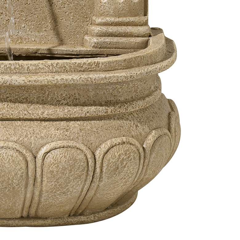 Image 6 Lion Face 31" High Sandstone Finish Wall Fountain more views