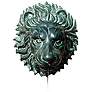 Lion Head 14" High Brass Medallion Wall Fountain in scene