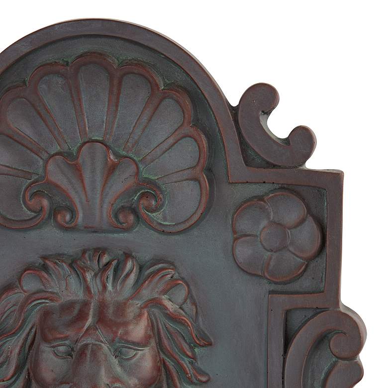 Image 5 Lion Head 31 1/2 inch High Indoor Outdoor Bronze Wall Fountain more views