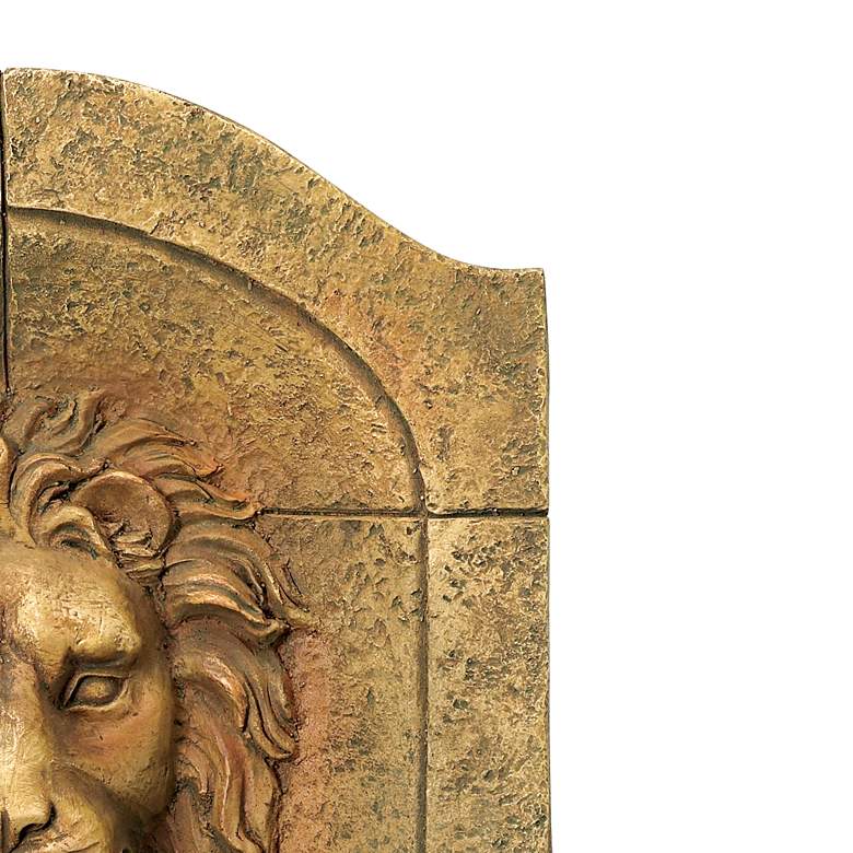 Image 5 Lion Head Faux Stone 29 1/2" High LED Wall Fountain more views