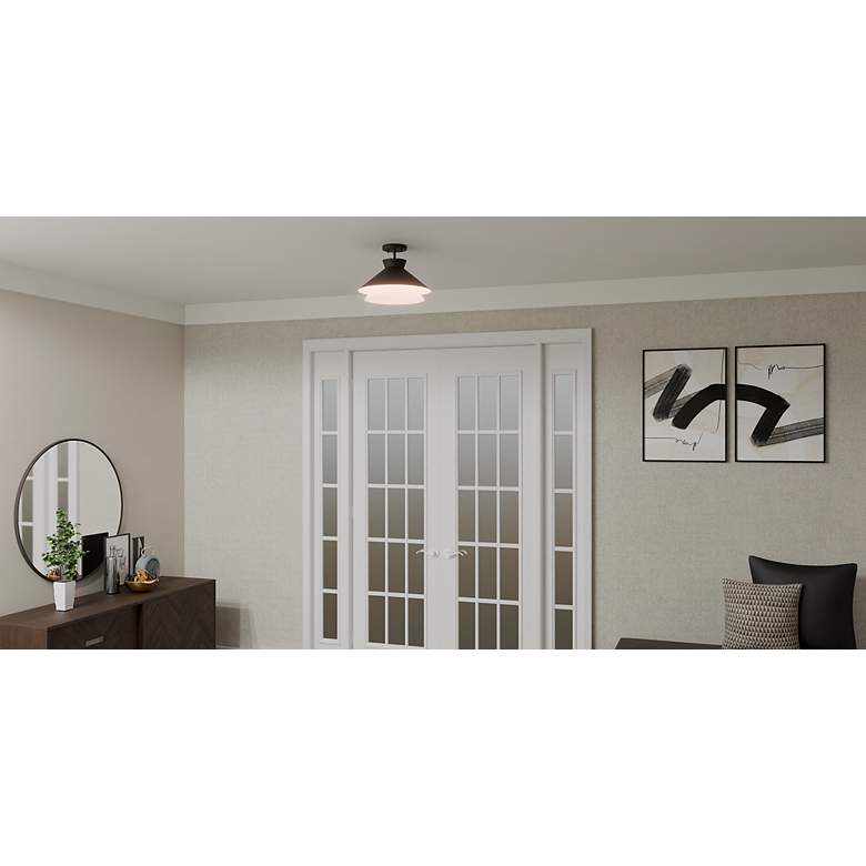 Image 3 Lionel 1-Light Matte Black Semi-Flush Mount Light more views