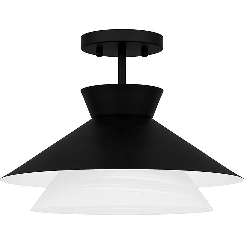 Image 4 Lionel 1-Light Matte Black Semi-Flush Mount Light more views