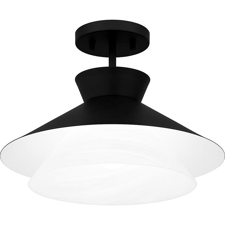 Image 6 Lionel 1-Light Matte Black Semi-Flush Mount Light more views