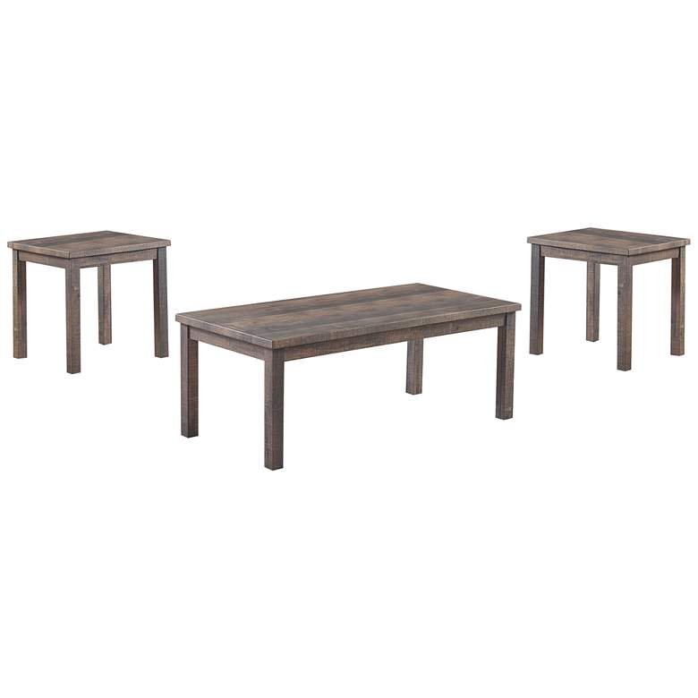Image 2 Lionne Rustic Natural Wood 3-Piece Coffee Table Set
