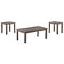 Lionne Rustic Natural Wood 3-Piece Coffee Table Set