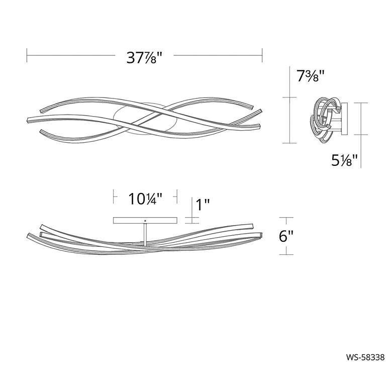 Image 5 Lior 7.38"H x 37.88"W 1-Light Linear Bath Bar in Black more views