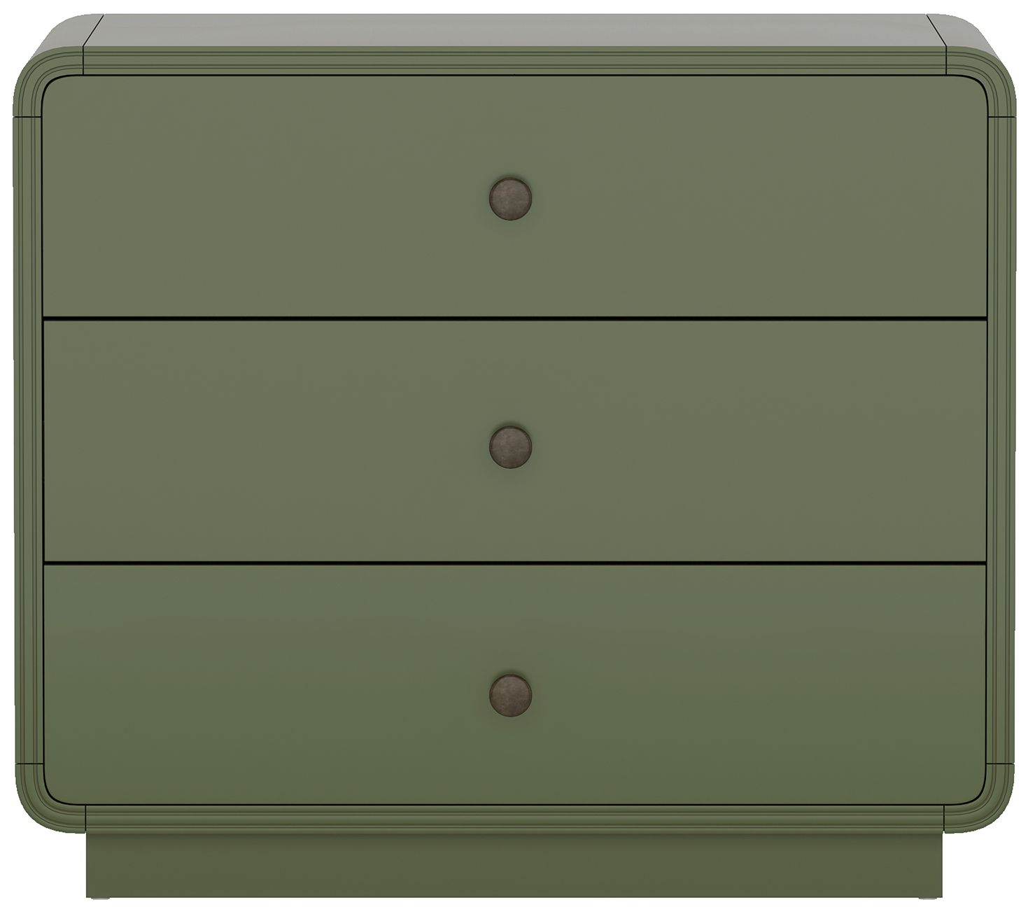 Image 3 Liora Contemporary 28" Nightstand in Green (3-Drawer) more views