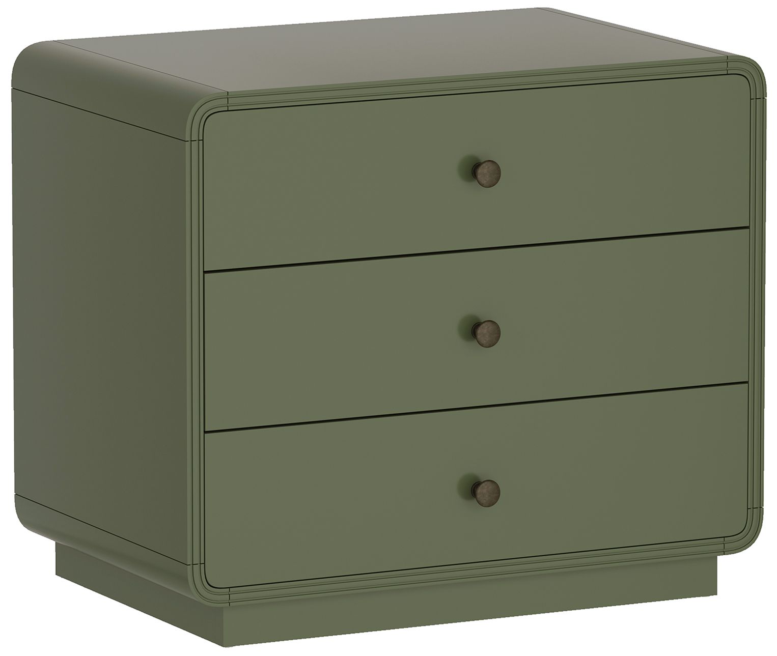Image 7 Liora Contemporary 28" Nightstand in Green (3-Drawer) more views