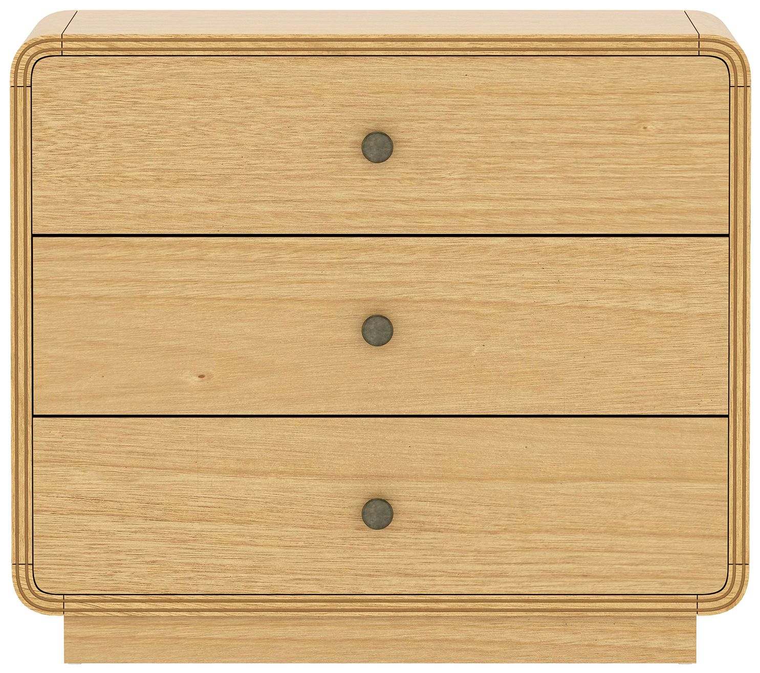 Image 2 Liora Contemporary 28" Nightstand in Natural (3-Drawer)