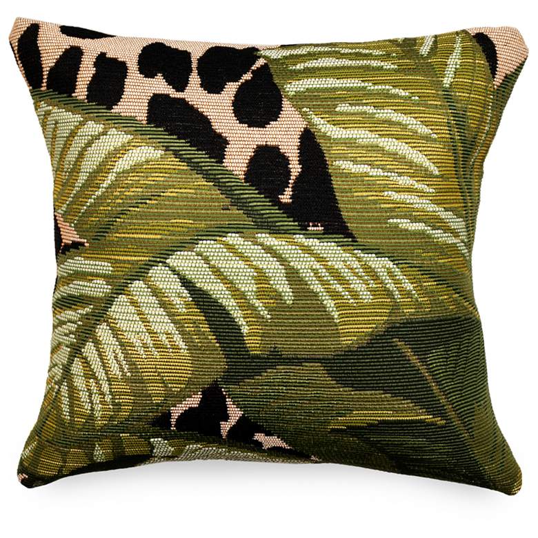 Image 1 Liora Manne 18" x 18" Green Marina Safari Indoor-Outdoor Pillow