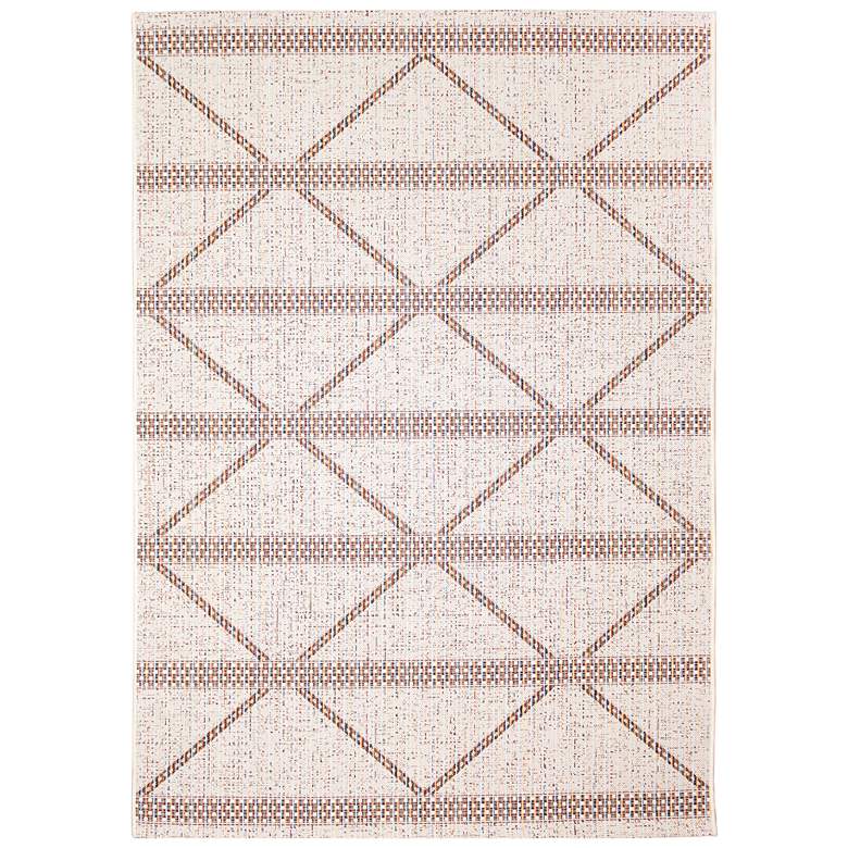 Image 1 Liora Manne Avena Diamond Stripe Indoor/Outdoor Rug Ivory 5'3" x 7