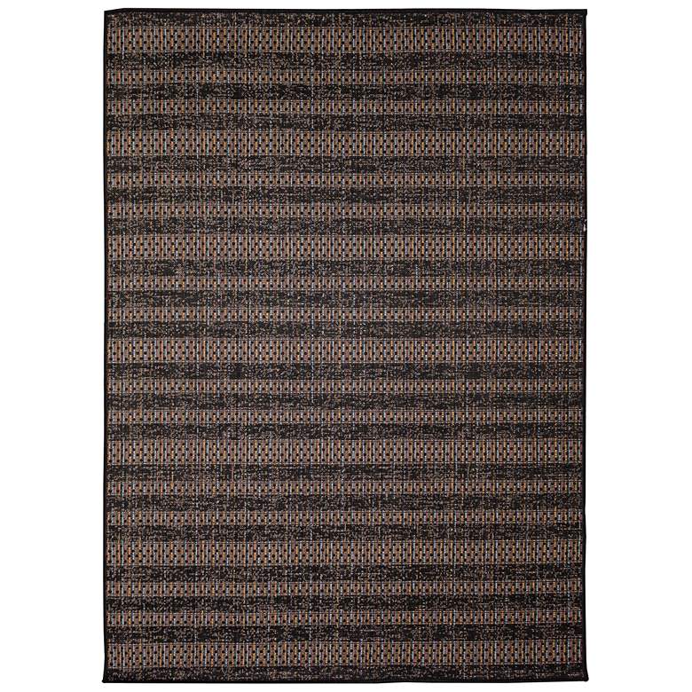 Image 1 Liora Manne Avena Mosaic Stripe Indoor/Outdoor Rug Midnight 3&#39;3 inch x