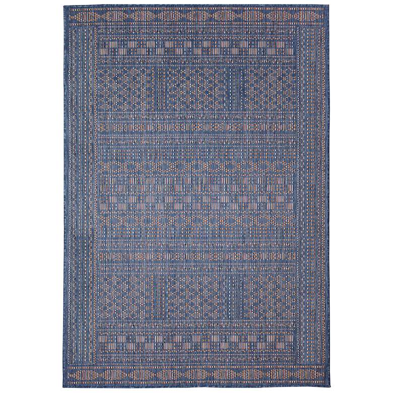 Image 1 Liora Manne Avena Panel Stripe Indoor/Outdoor Rug Denim 5'3" x 7&#
