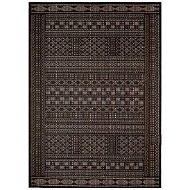 Image1 of Liora Manne Avena Panel Stripe Indoor/Outdoor Rug Midnight 3'3" x