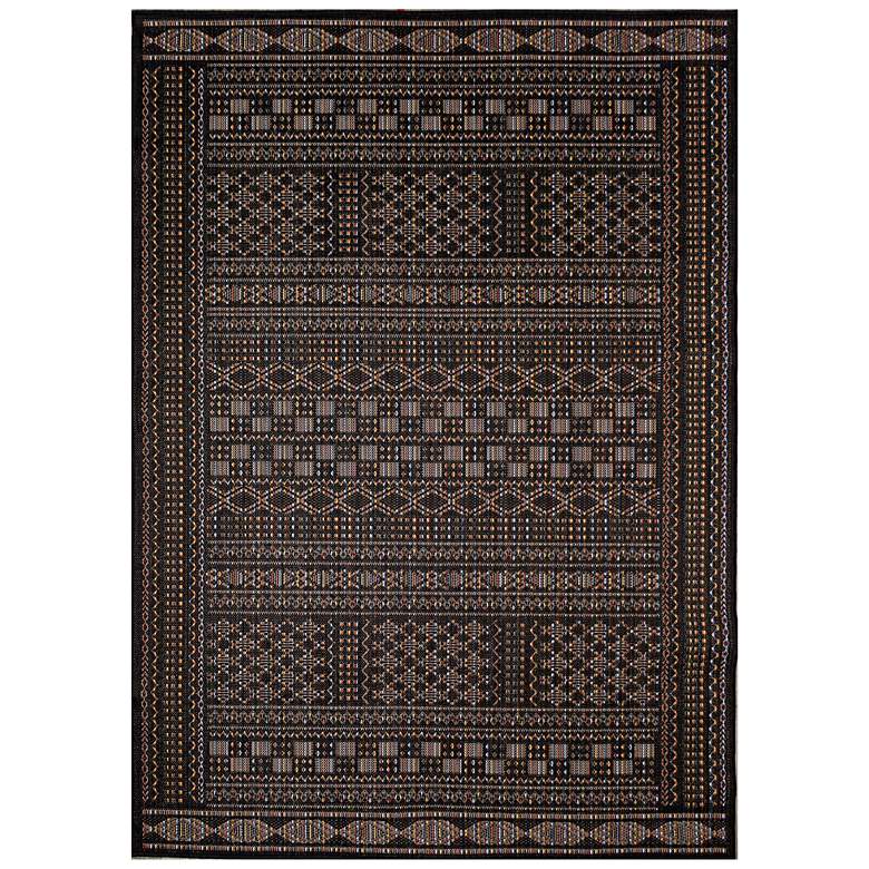 Image 1 Liora Manne Avena Panel Stripe Indoor/Outdoor Rug Midnight 5'3" x