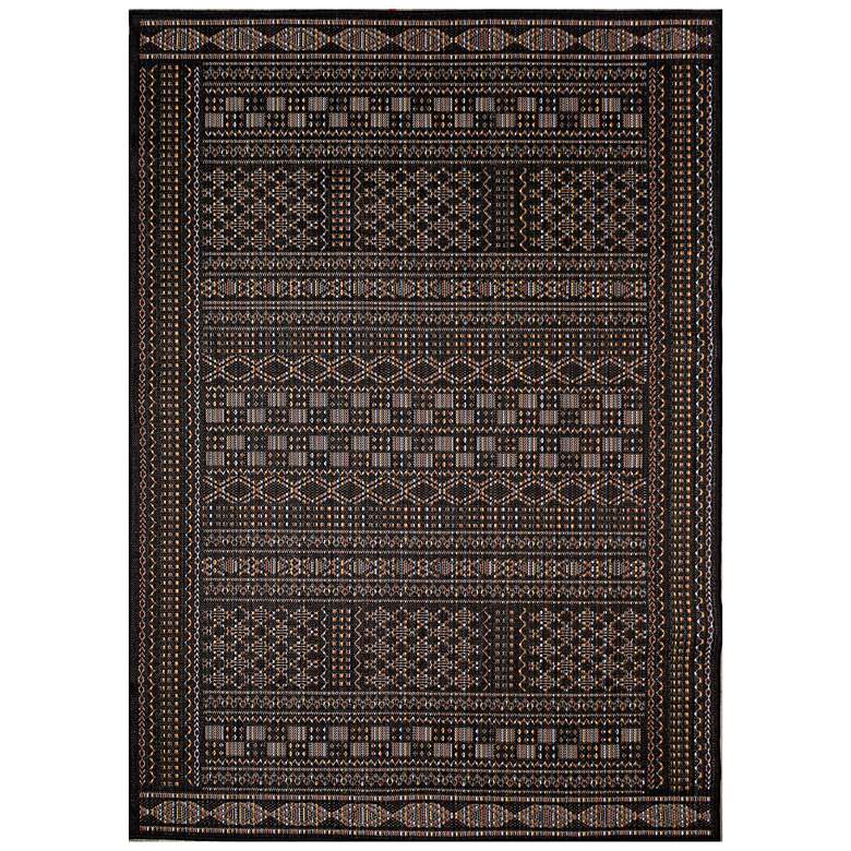 Image 1 Liora Manne Avena Panel Stripe Indoor/Outdoor Rug Midnight 5&#39;3 inch x 