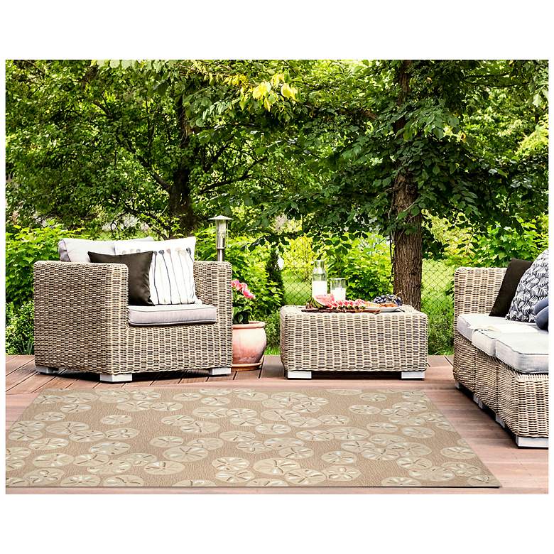 Image 3 Liora Manne Capri Sea Biscuit Indoor/Outdoor Area Rug Natural 7'6"x9'6" more views